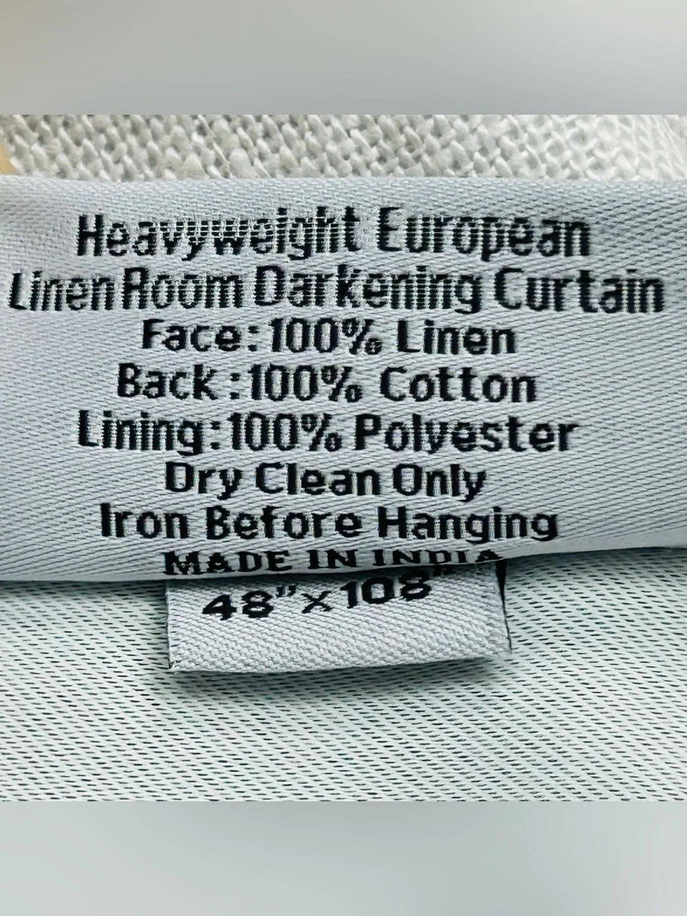 NewQUINCE 2 48x108 Heavyweight European Linen Room Darkening Curtains Cloud 9216